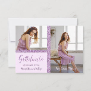 Formando Rosa Brilhante Graduação Simples de 2 Fot