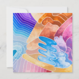 Formas Abstratas Postcard Aquarela