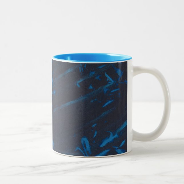 Formas Azuis Abstratas em Canecas Personalizadas P (Direita)