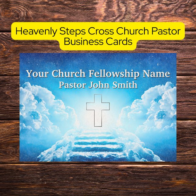 Formas Celestiais Atravessam Cartões de visitas Pa (Heavenly Steps Cross Church Pastor Business Cards)