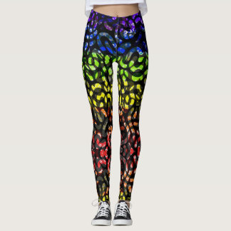 Formas Coloridas - Leggings femininas da AOP