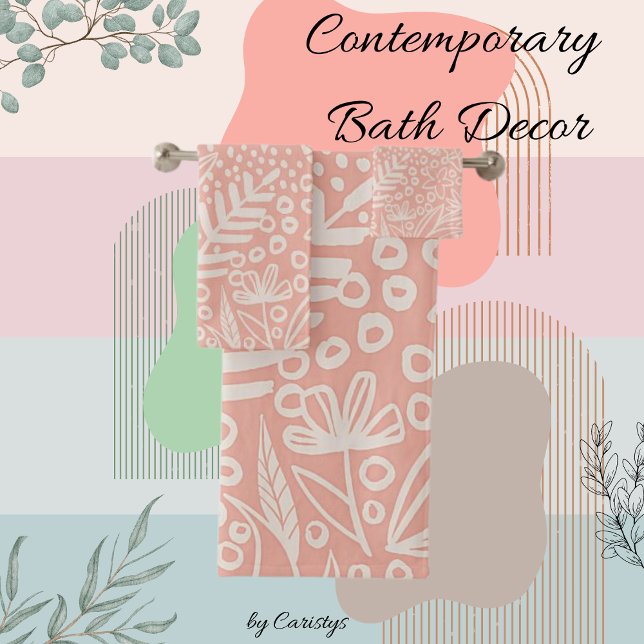 Formas Contemprárias Esmagam Toalha Branca e Rosa (Criador carregado)