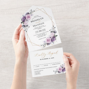 Formas de Casamento Geométrico de Bloomias Roxo Du