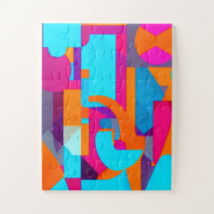 Formas Geométricas em Muitas Cores Quebra-cabeça A