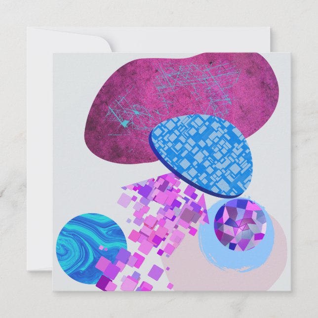 Formas Modernas em roxo e ciano (Frente)