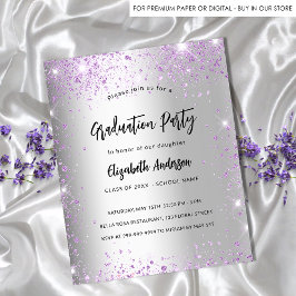 Formatação, convite roxo violeta prateado