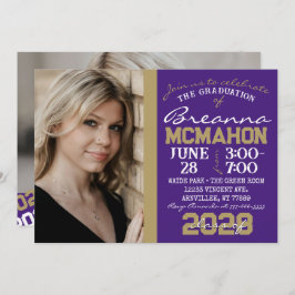 Formatação Dourada em roxo e bronze 2 Convite foto