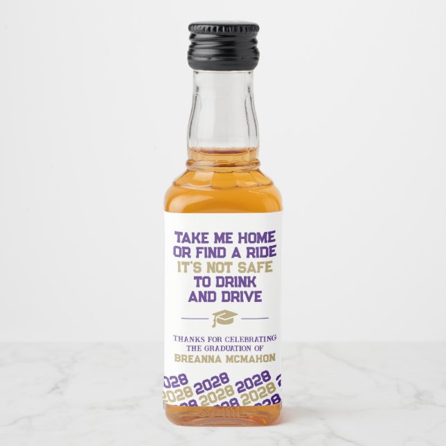 Formatação Roxa e Dourada Não Beba e dirija Mini (Frente)