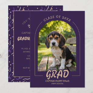 Formatura de Cachorro com Convite de Foto de Pet P