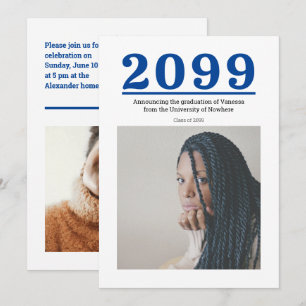 Formatura de Números Grandes Azuis em Duas Fotos