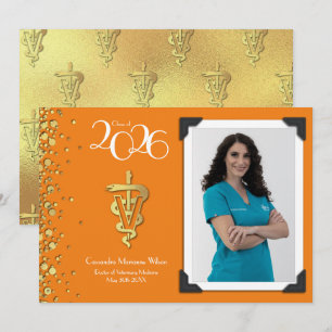 Formatura de Veterinário Anúncio Laranja Dourado