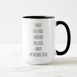 Forme segue a caneca do arquiteto da função