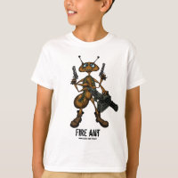 Formiga de fogo engraçada com o t-shirt do desenho