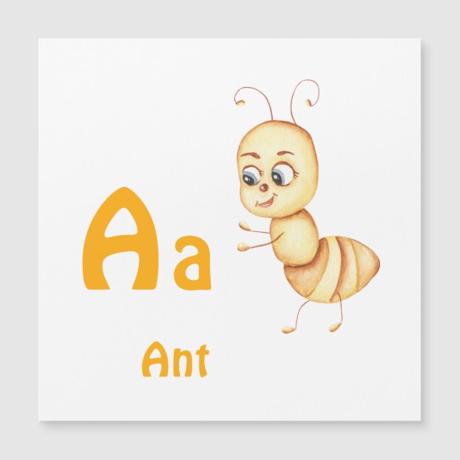 Formiga personalize ABC: Letra A - Adicione Seu No (Frente)