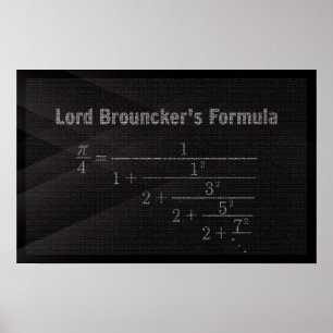 Fórmula Pi de Lord Brouncker - Poster de Matemátic