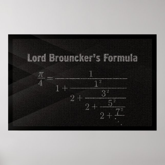 Fórmula Pi de Lord Brouncker - Poster de Matemátic (Frente)