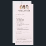 Formulário de Atualização de Higiene do Cão<br><div class="desc">Após cada estadia,  este cartão rosa suave conta o dia a dia do cão: refeições,  humor,  sono,  hora do banheiro,  notas de higiene e atualizações doces para os proprietários que aguardam em casa.</div>