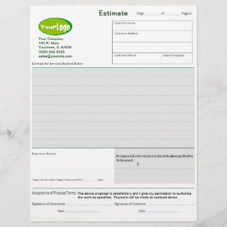 Formulários de Proposta de Estimativa/Cotação/Orde