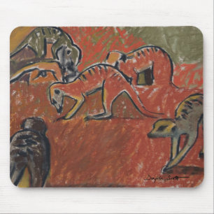 Forragem de Meerkats - mousepad da arte