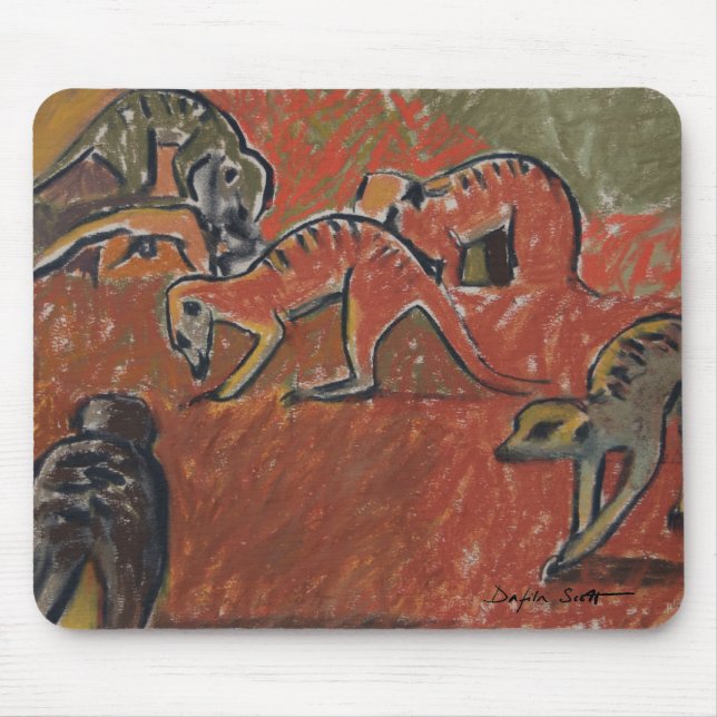 Forragem de Meerkats - mousepad da arte (Frente)