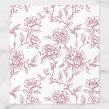 Forro de Envelope com Chinoiserie Floral Rosa Bran