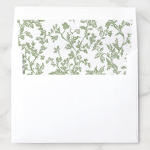 Forros de Envelope Toile Floral Verde Eterno