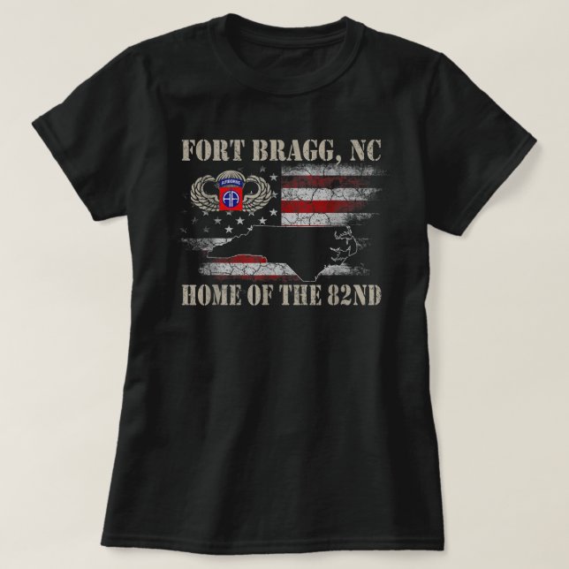 Fort Bragg NC Home Da 82ª Camisa De Transporte Aér (Frente do Design)