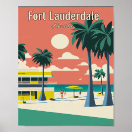 Fort Lauderdale - Arte Poster vintage Minimalista