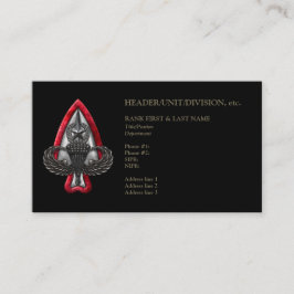 Fort Liberty - Cartão de visita Preto Personalizáv