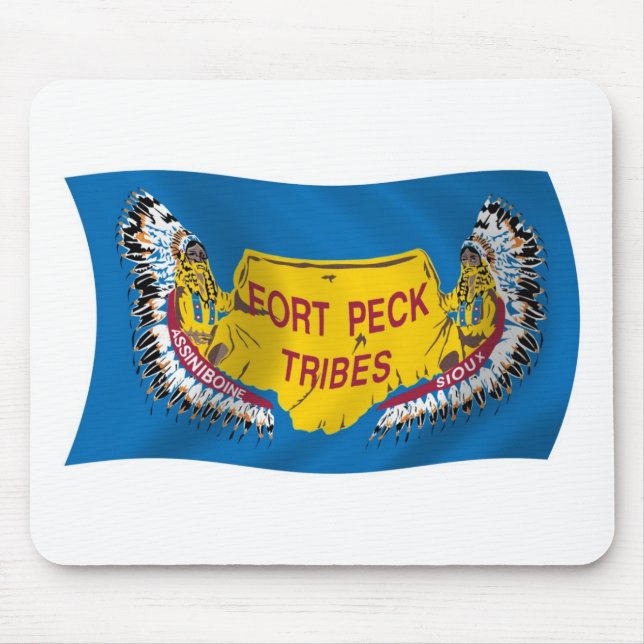 Fort Peck Assiniboine Flag Mousepad (Frente)