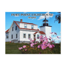 Fort Point Lighthouse, cartão postal Maine