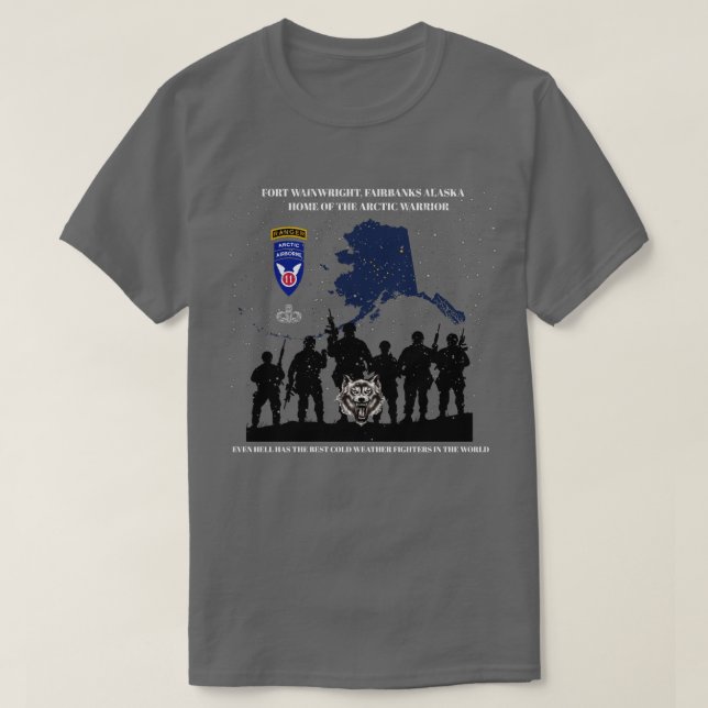 FORT WAINWRIGHT WARRIORS T-Shirt (Frente do Design)