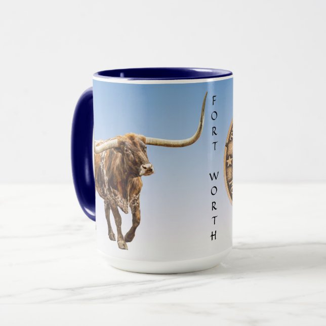 Fort Worth Stock Yards Texas Gráfico, Caneca (Frente Esquerda)