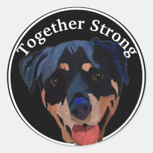 Forte Confiança no Rottweiler do Adesivo Redondo