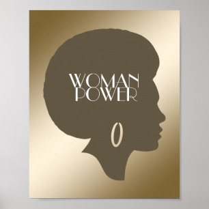 Fortes mulheres poster de ouro metálico