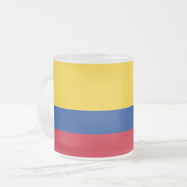 Fosco de caneca de vidro pequena com bandeira colo (Frente Esquerda)