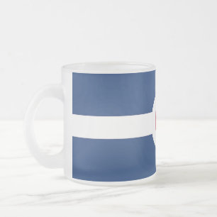 Fosco de caneca de vidro pequena com bandeira de I