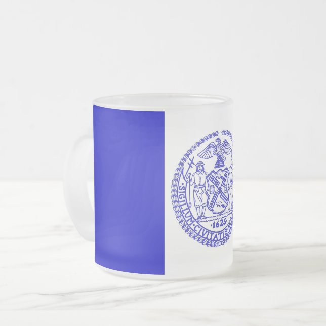 Fosco de caneca de vidro pequena com bandeira de N (Frente Esquerda)