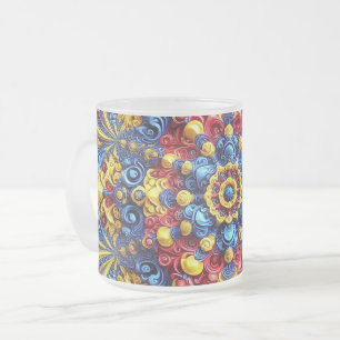 Fosco de caneca de vidro pequena com cores romenas