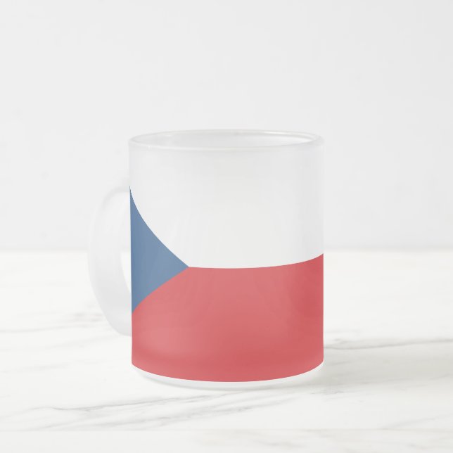 Fosco de pequena caneca de vidro com bandeira da T (Frente Esquerda)