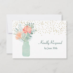 Fosco Glass Mason Jar Wedding RSVP