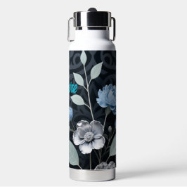 Fosco Inverno Floral, Azul Icy e Padrão Prateado R