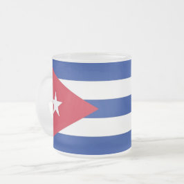 Fosco pequena caneca de vidro com bandeira cubana