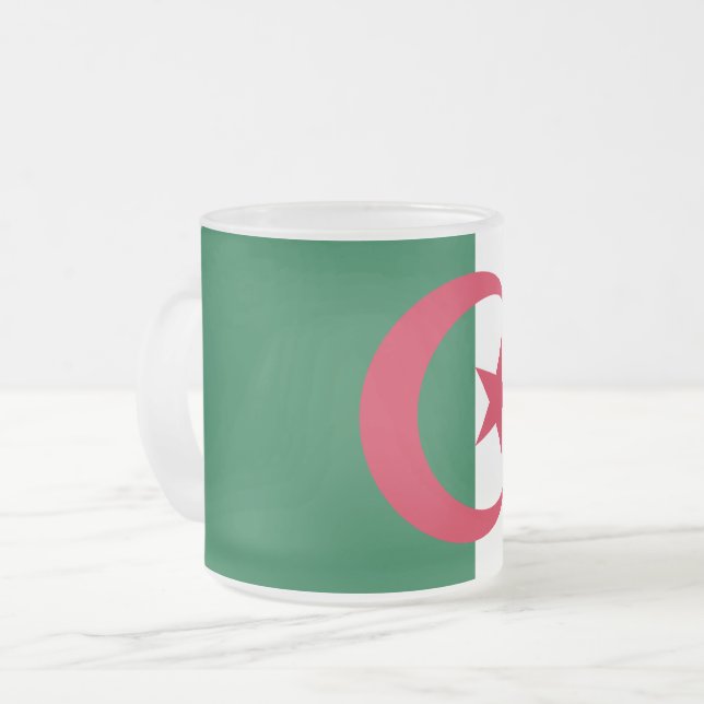 Fosco pequena caneca de vidro com bandeira da Argé (Frente Esquerda)