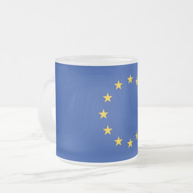 Fosco pequena caneca de vidro com bandeira da Euro (Frente Esquerda)