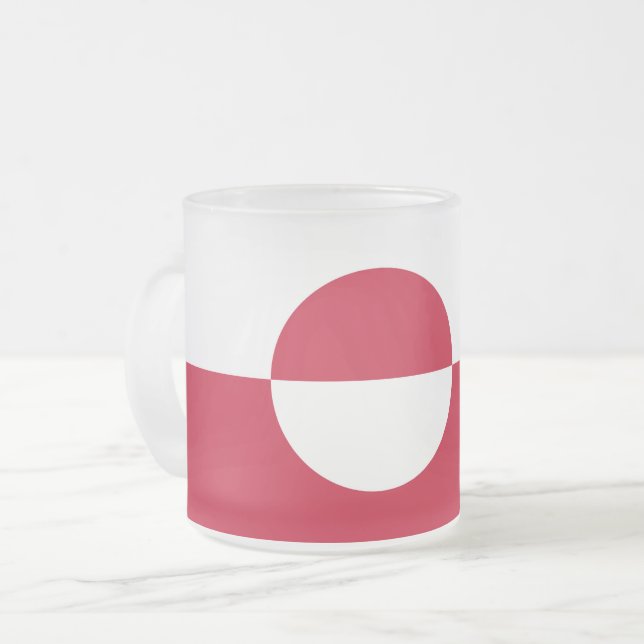 Fosco pequena caneca de vidro com bandeira da Gron (Frente Esquerda)