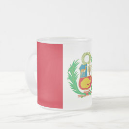 Fosco pequena caneca de vidro com bandeira do Peru