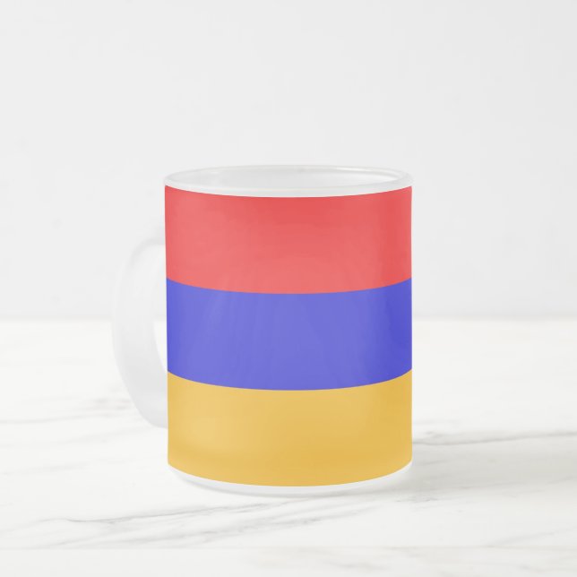 Fosco pequeno de caneca de vidro com bandeira da A (Frente Esquerda)