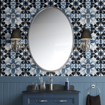 Fosco Regal Bloom Azul Branco Tradicional