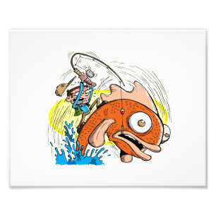 Foto 10 x 8 impressão - desenhos animados da pesca -